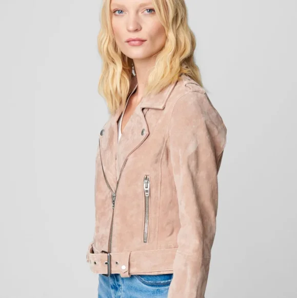NWT BlankNYC Suede 100% Leather Moto Jacket in Desert Rose SMALL MSRP $198 - Picture 2 of 11